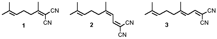 Isoprenoid polyalkene-1,1-dicarbonitriles
